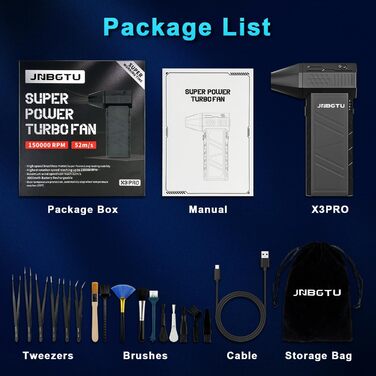 Пилосос для чищення повітрям JNBGTU X3 PRO: для ПК, клавіатури, авто, дивану, замість балончика з повітрям