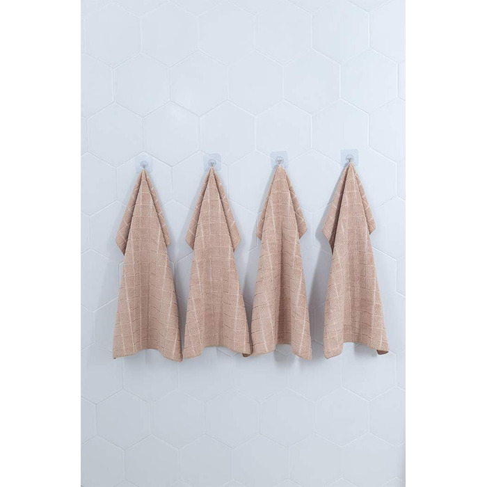 HYER KITCHEN Microfiber Dishcloths – Soft, Super Absorbent, and Lint-Free Kitchen Towels – 8 Pack (Lattice Designed Camel Colors) – 66 x 45 cm (Camel)