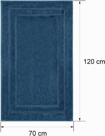 Протиковзкий килимок для ванної кімнати та туалету Decomira, Royal Blue, 70x120 см, прямокутний, вологостійкий та придатний для прання