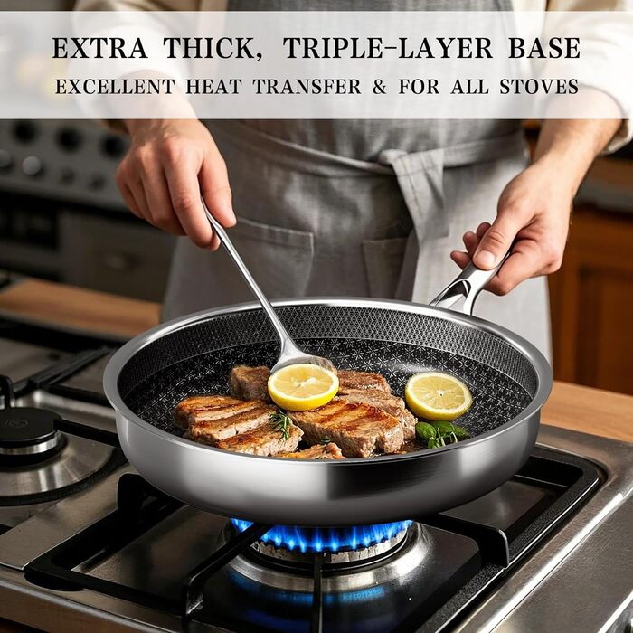 Набір посуду RIOVARM з індукційним дном (14 предметів): каструлі, сковороди, кришки, лопатка. Покриття з граніту, антипригарне, PFOA Free