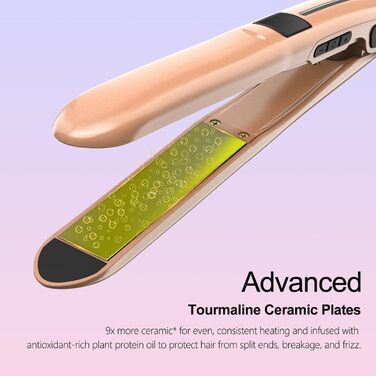 Праска для волосся TQQ Roségold з іонізацією 200 млн, LCD-дисплеєм, 60-230°C - для вирівнювання та блиску волосся будь-якого типу