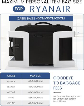 Рюкзак LOVEVOOK для ручної поклажі в літак 45x36x20 см, 30L, для ноутбука 15.6