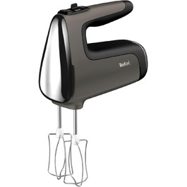 Ручний міксер Tefal Power Mix Silence HT650E, 600 Вт, тиха робота, 2 віночки, 2 гачки, регулятор швидкості, турбо, сірий