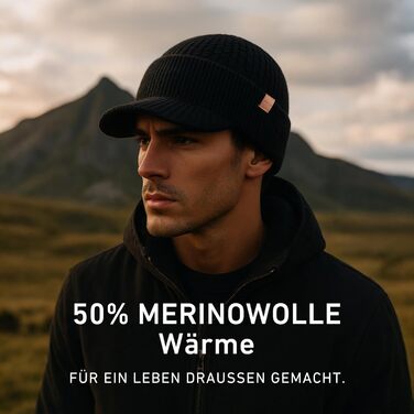 Шапка в'язана з мериносової вовни PolarWool™ TOP-EX, чоловіча/жіноча, з підкладкою з флісу, для зими, біг, катання на лижах, M-XXL, чорна