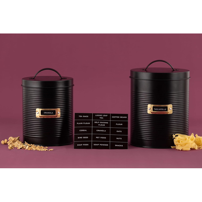 Контейнер для кави TYPHOON OTTO 1.4L з бамбуковим кришками та силіконовим ущільнювачем, декорований, з покриттям зі сталі. Підходить для кавових зерен, меленої кави та капсул. Також для чаю.