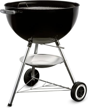Вугільний гриль Weber Classic Kettle 57 см, чорний, з термометром, емальований, на колесах, для барбекю