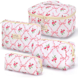 Набір косметичок з квітами для дівчаток, дамські культбагелі, степкова косметичка для макіяжу, бавовняний набір культбагелів, косметичка з бантиком рожевого кольору