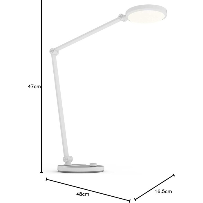 LED настільна лампа FeinTech LTL00121 з регулюванням яскравості та поворотним вимикачем (білий)