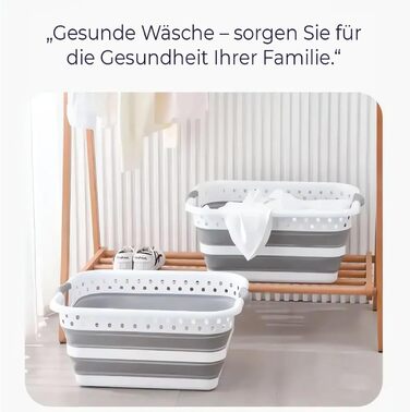 Складний кошик для білизни König Design, 2 шт, 24 л, універсальний, багатоцільовий, пластиковий, для прання, складаний контейнер для зберігання