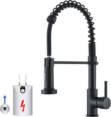 Кухонний змішувач Hbronzeshower з висувною лійкою, 360° обертання, нержавіюча сталь, матове нікель, для кухні