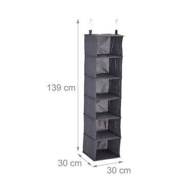 Relaxdays Hanging Shelf Closet Organizer with 6 Compartments