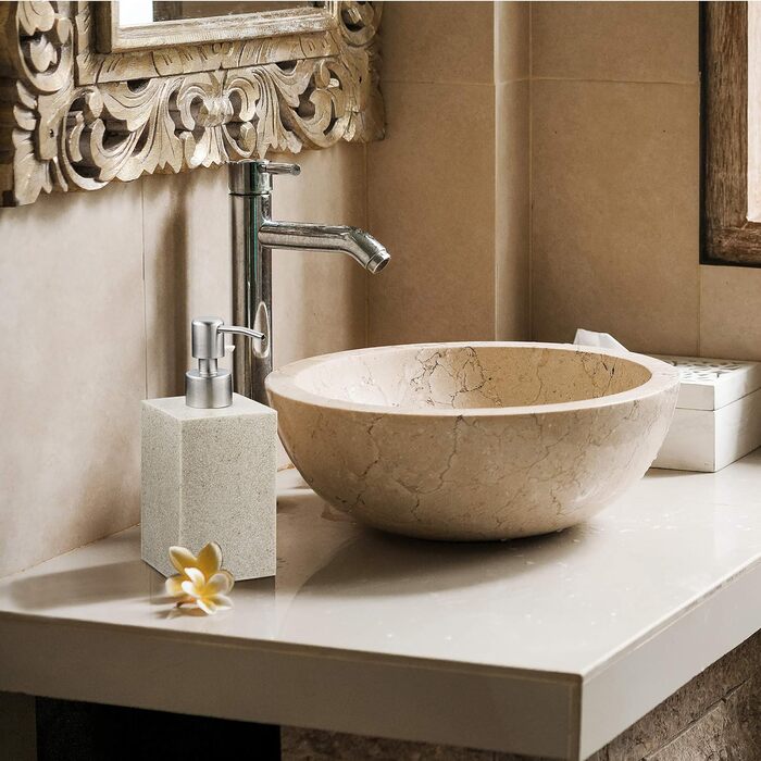 Дозатор для мила Relaxdays 300 мл, наповнюваний, для ванної/кухні, білий, з нержавіючою сталею