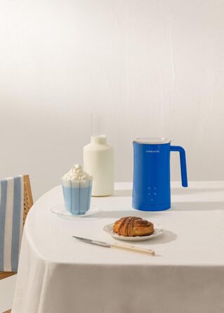 Електричний спінювач молока CREATE MilkFrother, блакитний: сенсорний дисплей, 4 програми, 350 мл, гарячий/холодний, 400W