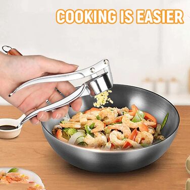 Пресс для часнику, подрібнювач часнику з нержавіючої сталі, придатний для миття в посудомийній машині, зручна ручка