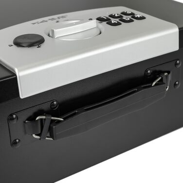 Сейф для документів HMF 1006-02 з електронним замком | 32,5 x 25,5 x 12,5 см | DIN A4 | Чорний