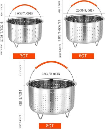 Пароварка для Instant Pot, кошик для овочів з нержавіючої сталі, вставка для каструлі 8qt