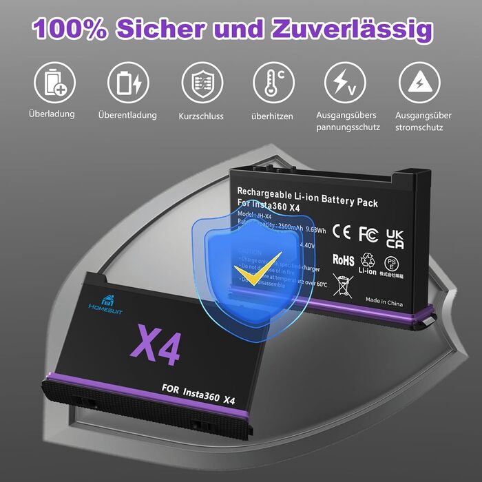 Акумулятор Insta360 X5 2 шт. + LED зарядний пристрій (2850mAh) + Micro SD картридер - комплект для Insta360 X5