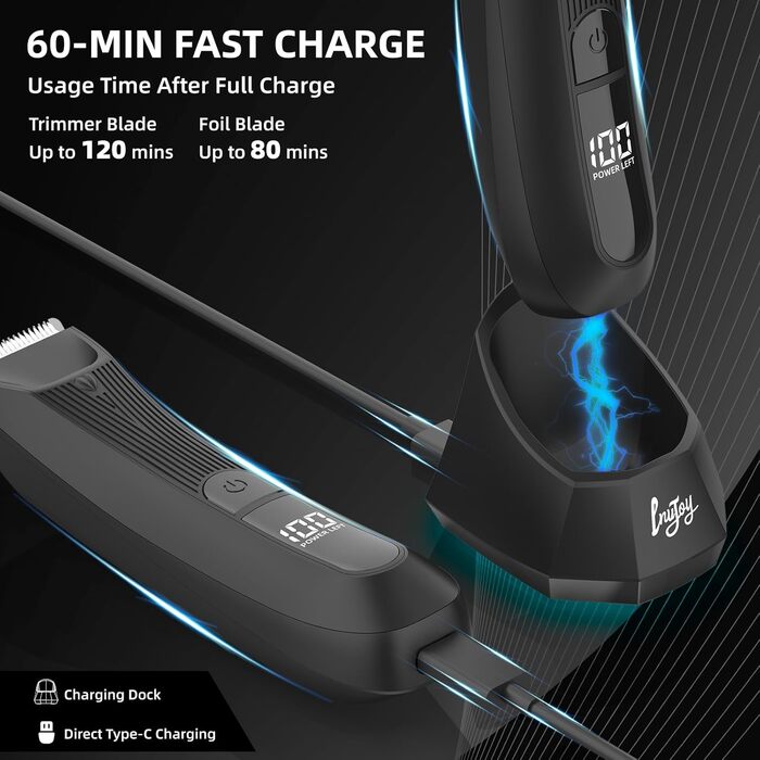 Триммер для тіла INVJOY Manscape: чоловічий триммер для тіла, триммер для паху, вологостійкий, USB-C, з LED-підсвічуванням