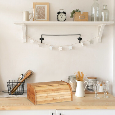 Relaxdays Bread Box Bamboo