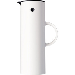 Термос Stelton EM77 - 1 літр, білий. Зберігає тепло та холод, з скляною вставкою, магнітний замок, для чаю та кави, вінтажний дизайн