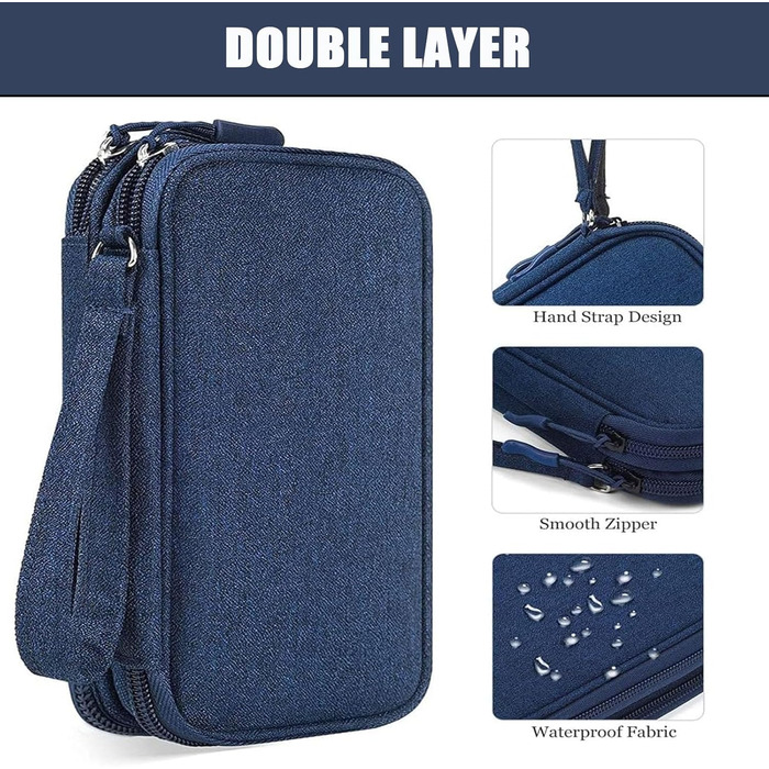 Органайзер для кабелів та аксесуарів для подорожей, універсальний, блакитний