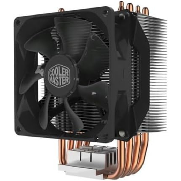 Кулер для CPU Cooler Master H412R з 4 тепловими трубками (180 Вт), 92 мм вентилятор (PWM), сумісний з AMD та Intel