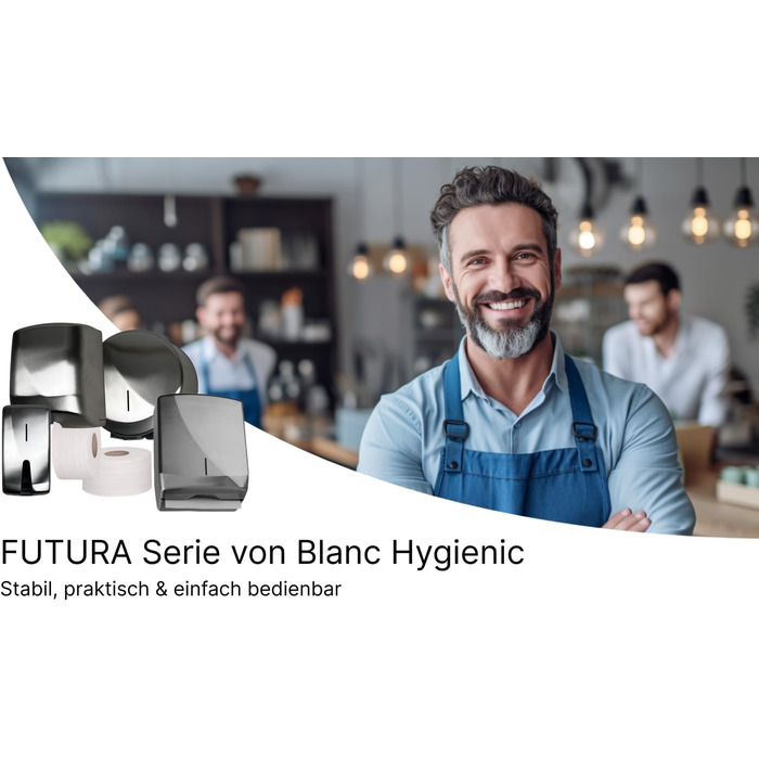 Blanc HYGIENIC Cosmetic Tissue Dispenser Futura – Wall-Mountable Tissue Dispenser, Dispenser for Cosmetic and Wet Wipes, Capacity 100 Sheets, Brushed Stainless Steel