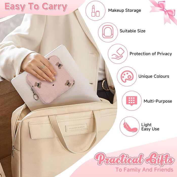 Набір косметичок Desing Wish 2 шт. (міні + велика) – рожевий та хакі, бежевий та чорний