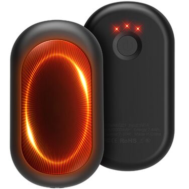 Електричні грілки для рук HOAMZ (2 шт.) з магнітом, безпечні та надійні. 3 режими нагріву до 55°C, швидкий нагрів за 3 секунди, компактні, ідеальні для рукавичок, подарунок для чоловіків та жінок