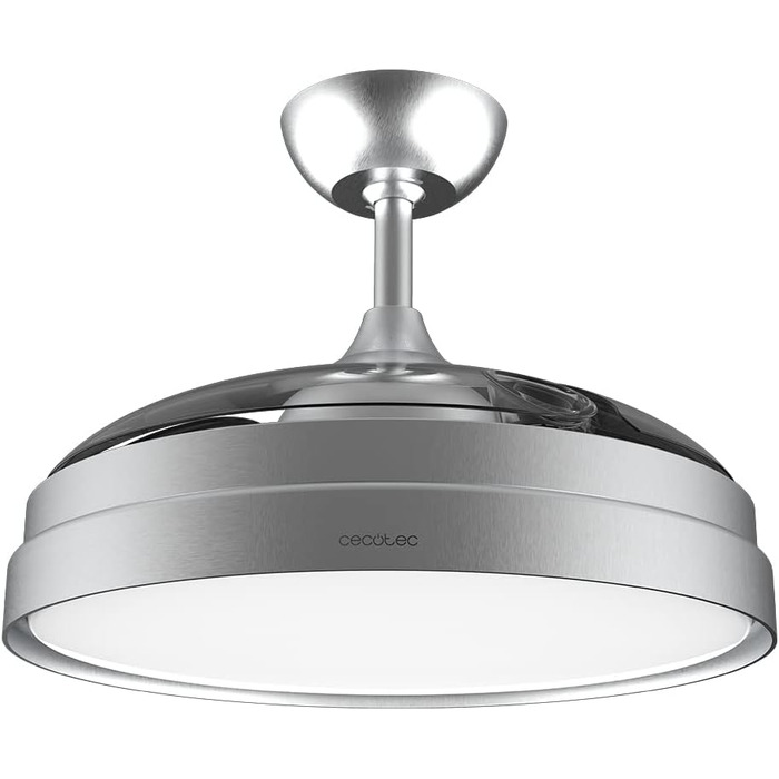 Стеляний вентилятор Cecotec EnergySilence Aero 470: 55W, пульт, діаметр 106 см, 3 лопаті, 3 швидкості, функція обігріву (діаметр 132 см, сірий), нержавіюча сталь