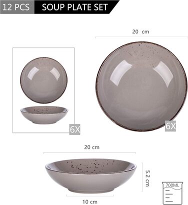 Набір посуду Vancasso NAVIA, 16 предметів, кераміка, для 4 осіб, оранжевий (12 предметів, Navia-2)