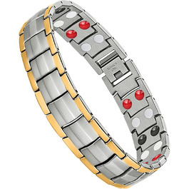 Браслет на магніті для чоловіків, титанової сталі, з магнітами 3500 Гаусс, регульований, з інструментом для зняття та подарунковою коробкою