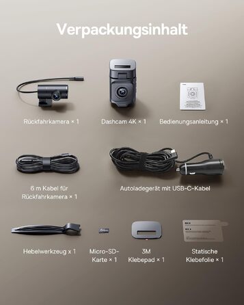 Автомобільний відеореєстратор Baseus VD1 Pro 4K/1080P з передньою та задньою камерами