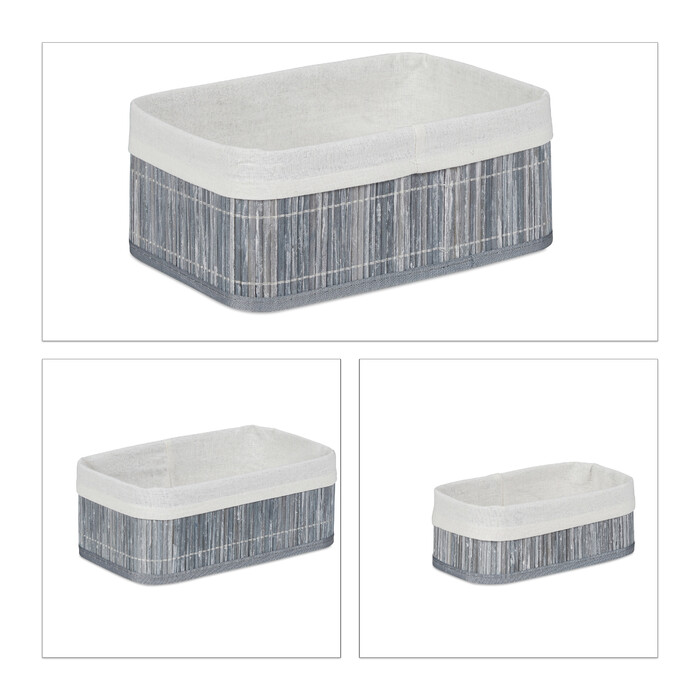 Relaxdays 3-Piece Bathroom Storage Basket Set