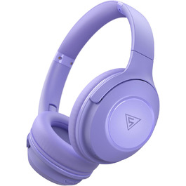 Бездротові навушники DOQAUS Bluetooth з довгим терміном служби (70 годин), Over-Ear, Bluetooth 5.4, з кабелем, 3 режими EQ, Hi-Fi стерео для подорожей/телефону/ПК (фіолетові)