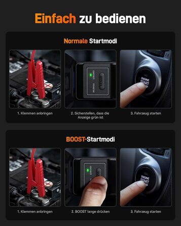 WOLFBOX 4000A Пускозарядний пристрій з компресором 160PSI, 12V, 65W, 88.8Wh, для бензинових/дизельних двигунів 10L, LED-ліхтар, кабелі, 4000A