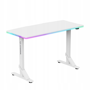 Ігровий стіл Ultradesk IRON WHITE, 132,5x60,5 см, регулювання висоти 71-81 см