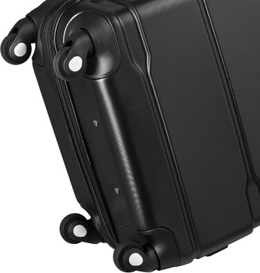 Набір валіз Zelsius 4 шт. чорного кольору | ABS, з кодовим замком, 4 колеса, внутрішній роздільник | Валізний набір 4 шт., Trolley, велика валіза, Luggage Set, ручна валіза чорна 4 шт.