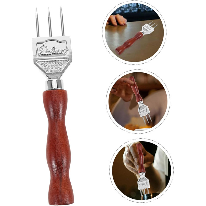 MAGICLULU 4-Piece Trident Ice Pick Mashers for Cocktails Ice Mold Ice Scoop Ice Machine Bar Tool Ice Pick Bartender Ice Pick Tools for Ice Picking Carving Tools Stainless Steel