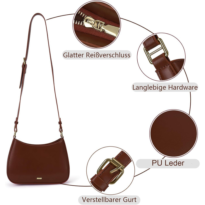 Сумка жіноча TIAASTAP Hobo Y2K через плече, маленька елегантна сумка зі штучної шкіри PU, кофейного кольору для дівчат-підлітків