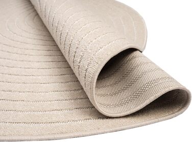 Килим Santo Plus для вітальні та спальні: якісний, легкий у догляді, довговічний, сучасний дизайн, підходить для вулиці, кремовий (діаметр 160 см)