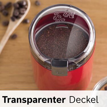 Кавомолка Bosch TSM6A013B, 75 г, червона, для однокавових машин