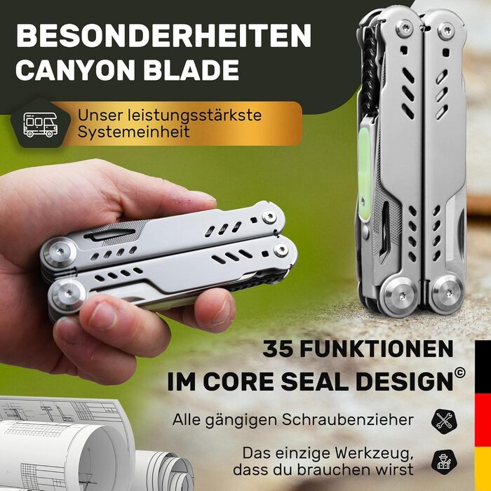 Мультитул Canyon Blade: багатофункціональний ніж для кемпінгу та виживання (35+ функцій, нержавіюча сталь)