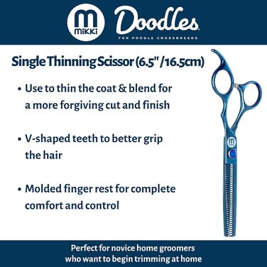 Ножиці для грумінгу собак Mikki Doodle: витончене вирівнювання та стрижка, 16,5 см