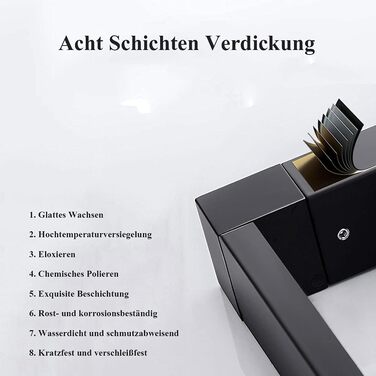 Тримач для рушників на стіну, чорний мат, з подвійними перекладинами, нержавіюча сталь, 100 см, для ванної кімнати