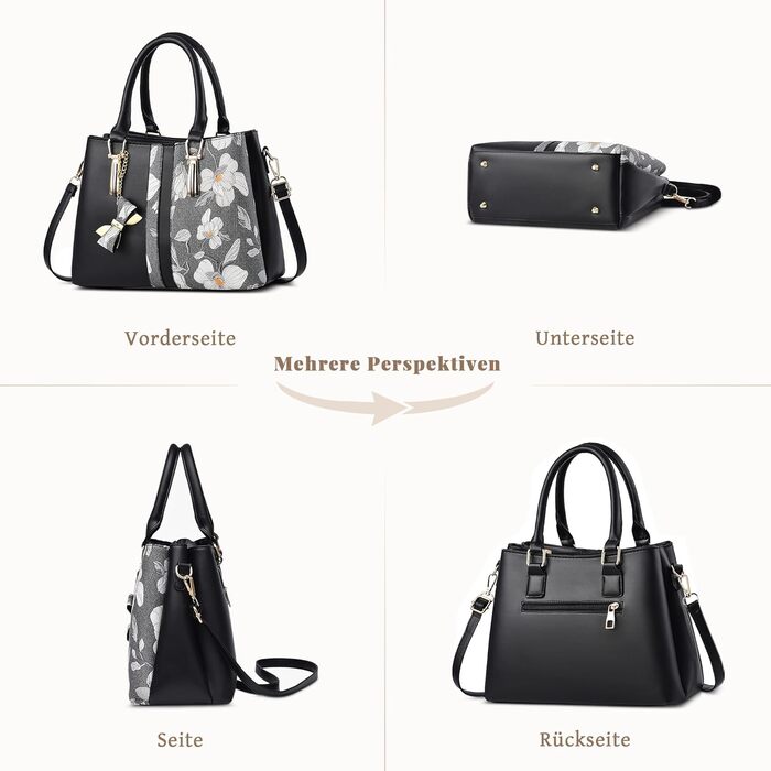 Стильна жіноча сумка-шопер на плече та ручках, чорний PU шкіра, для роботи, подорожей, школи