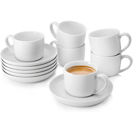 Набір чашок SÄNGER Marlo з блюдцем, 12 шт. (6 осіб), порцеляновий кавовий сервіз, білий, 200 мл | PREMIUM COLLECTION