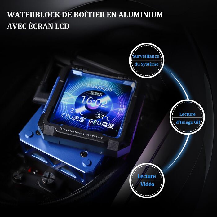 Система рідинного охолодження процесора Thermalright FW PRO 360 ARGB Black, 360мм, IPS LCD-дисплей 2.73