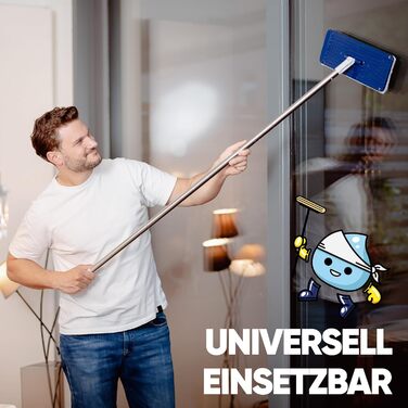 Набір для миття підлоги Formosa 2 з відром з двома відсіками | Плоский моп 360° з мікрофіброю | Віджим без рук + 2 змінні насадки