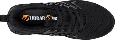 Черевики безпеки LARNMERN для чоловіків: зручні робочі черевики з металевим носком, дихаючі, легкі, антипрокольні, модні. Розміри 36-50 EU (44.5 EU, чорний)